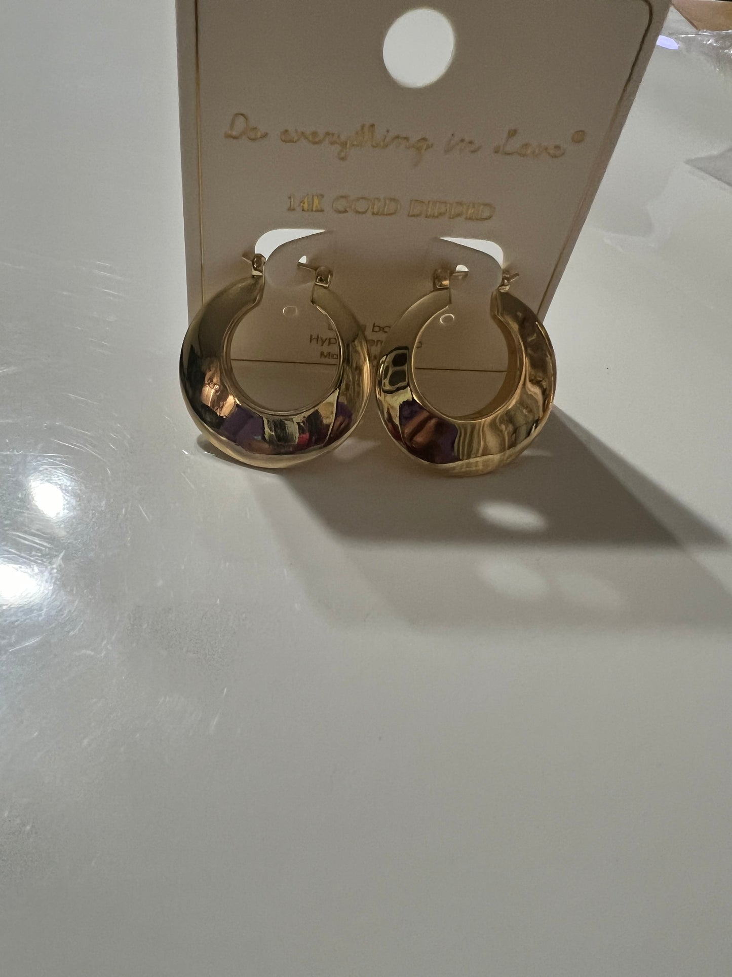 Shiny Hoops 14kt Gold Dipped