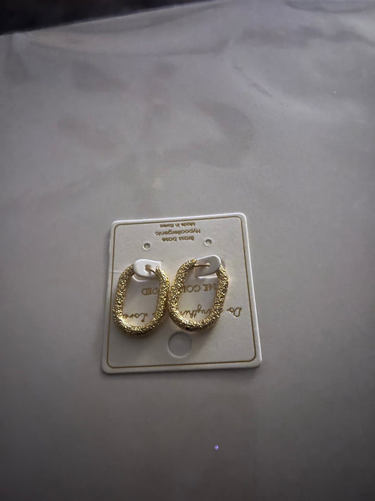 Textured 14kt Gold Dipped Earrings